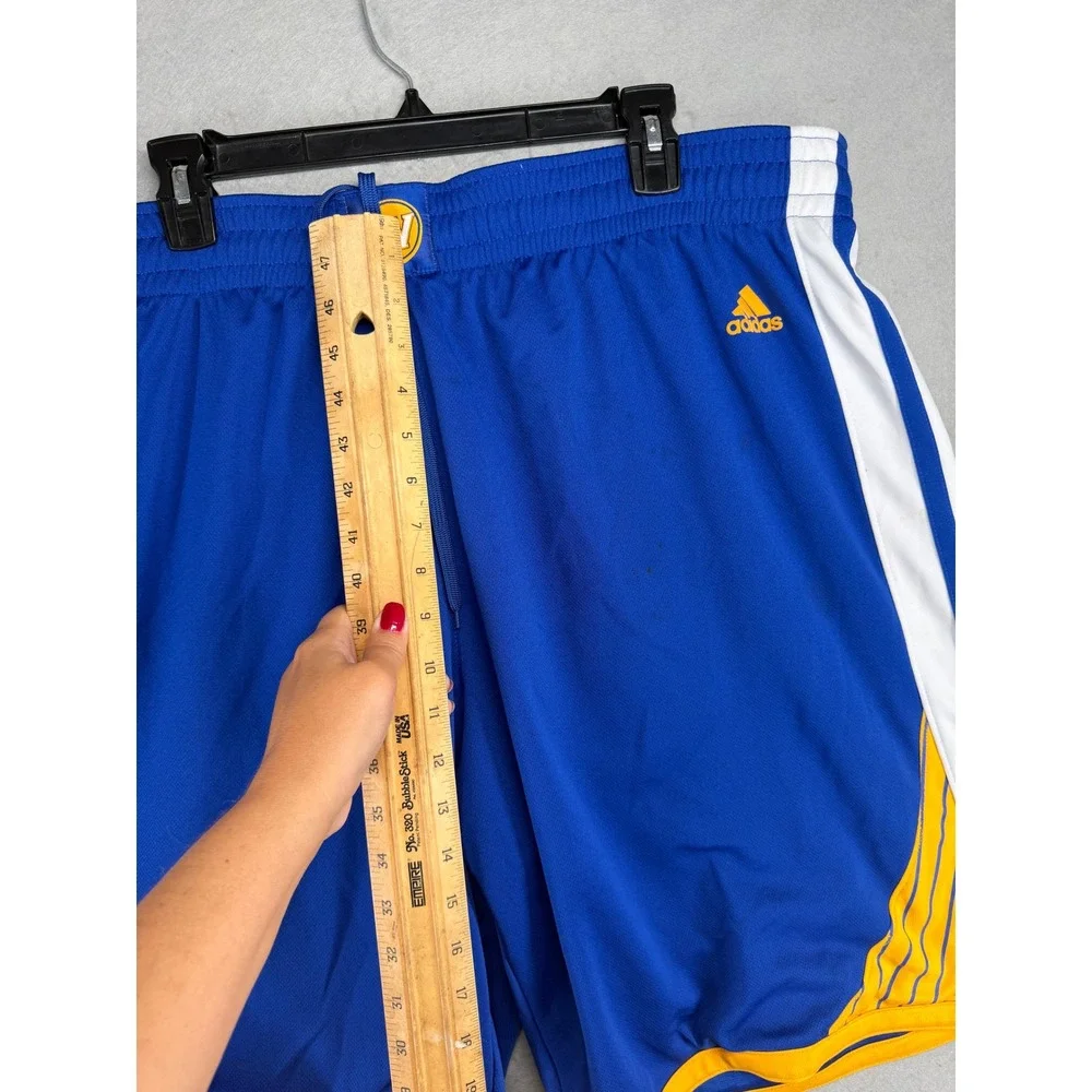 Adidas NBA Golden State Warriors Basketball Shorts Mens XXL Blue Yellow Striped
